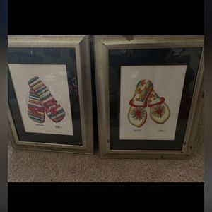 2 Framed Jennifer Goldberger Watercolor prints for $26